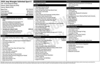 2020 Jeep Wrangler Unlimited Sport S