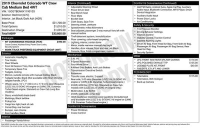 2019 Chevrolet Colorado 4WD Work Truck