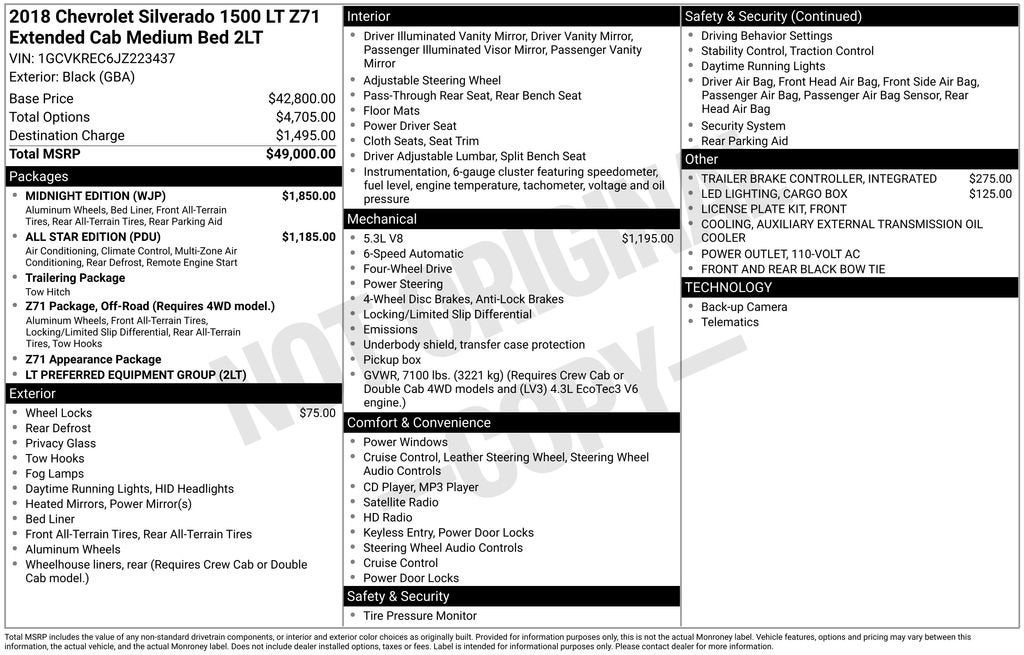 2018 Chevrolet Silverado 1500 LT