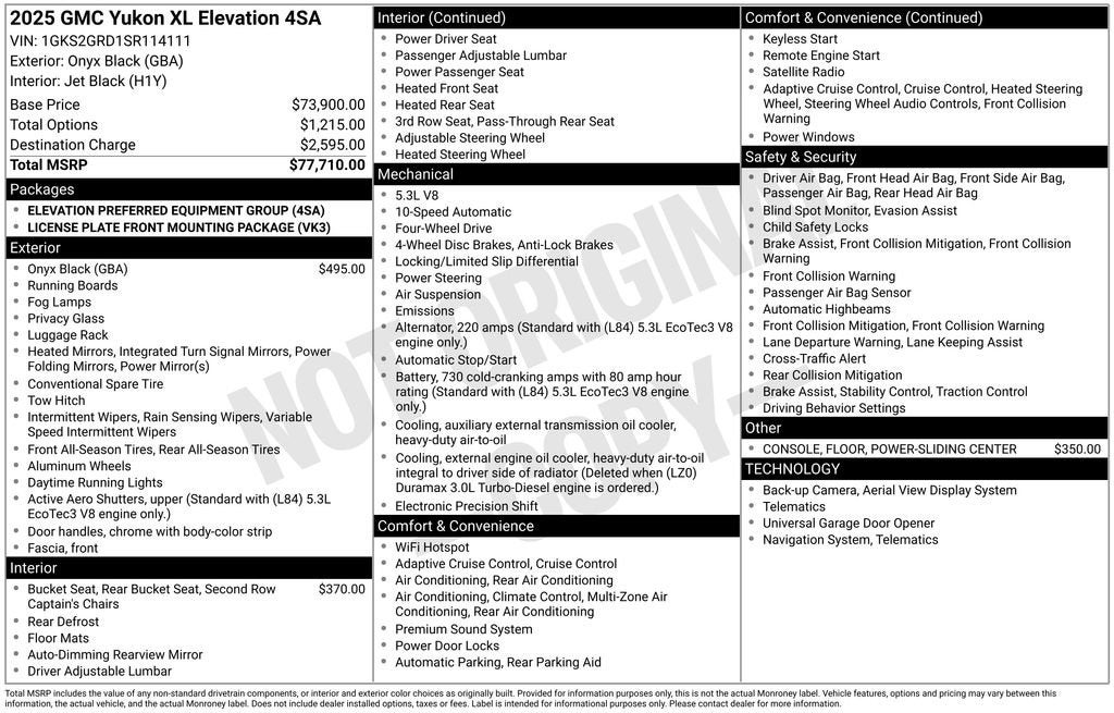 2025 GMC Yukon XL Elevation