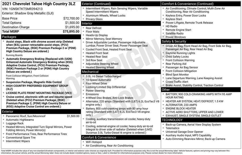 2021 Chevrolet Tahoe High Country