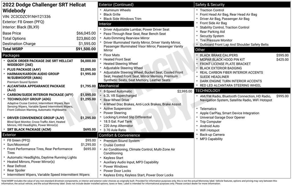 2022 Dodge Challenger SRT Hellcat Widebody