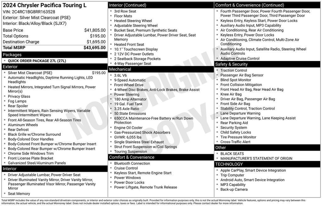 2024 Chrysler Pacifica Touring L