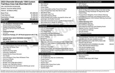 2023 Chevrolet Silverado 1500 Custom Trail Boss