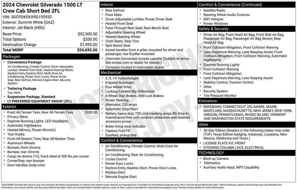 2024 Chevrolet Silverado 1500 LT (2FL)