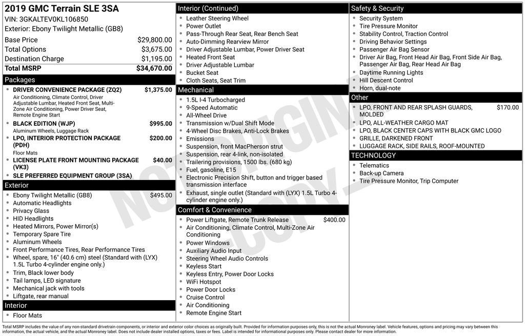 2019 GMC Terrain SLE