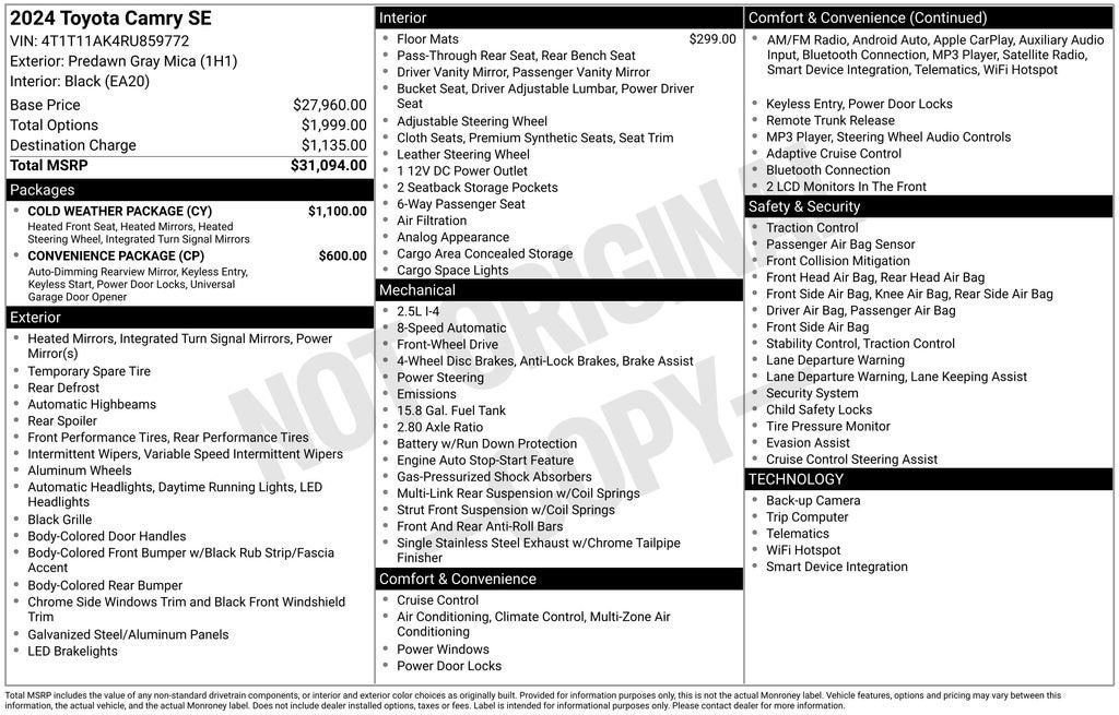 2024 Toyota Camry SE
