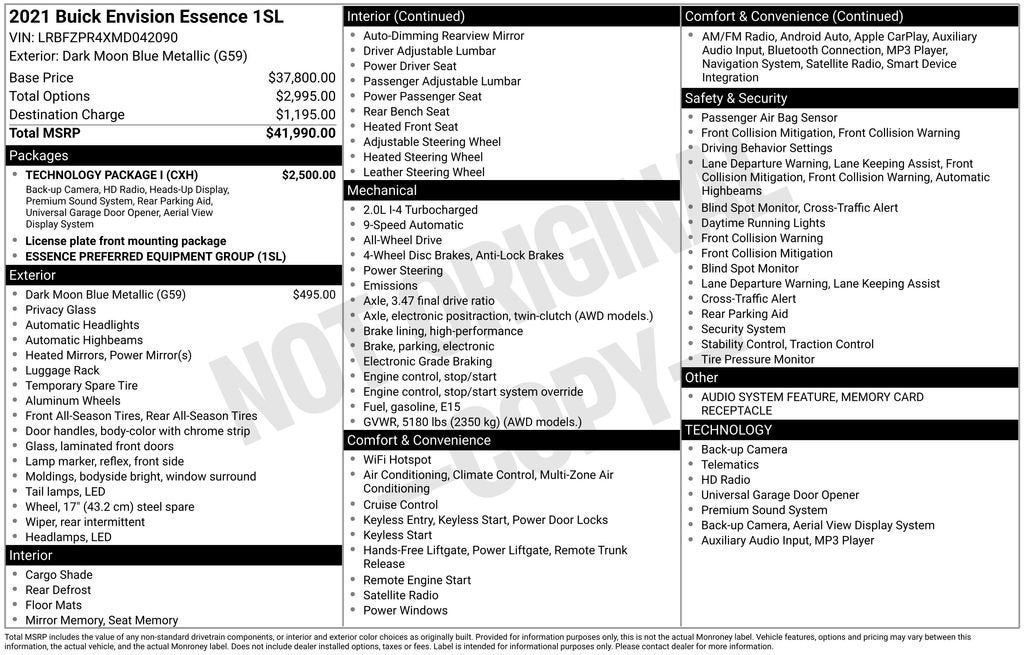 2021 Buick Envision Essence