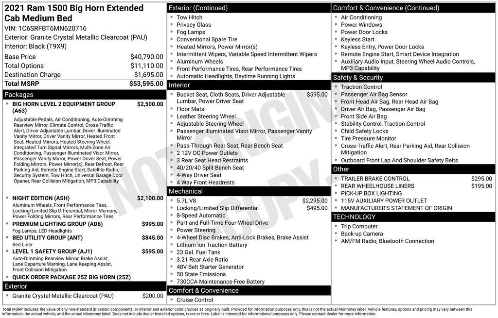 2021 RAM 1500 Big Horn