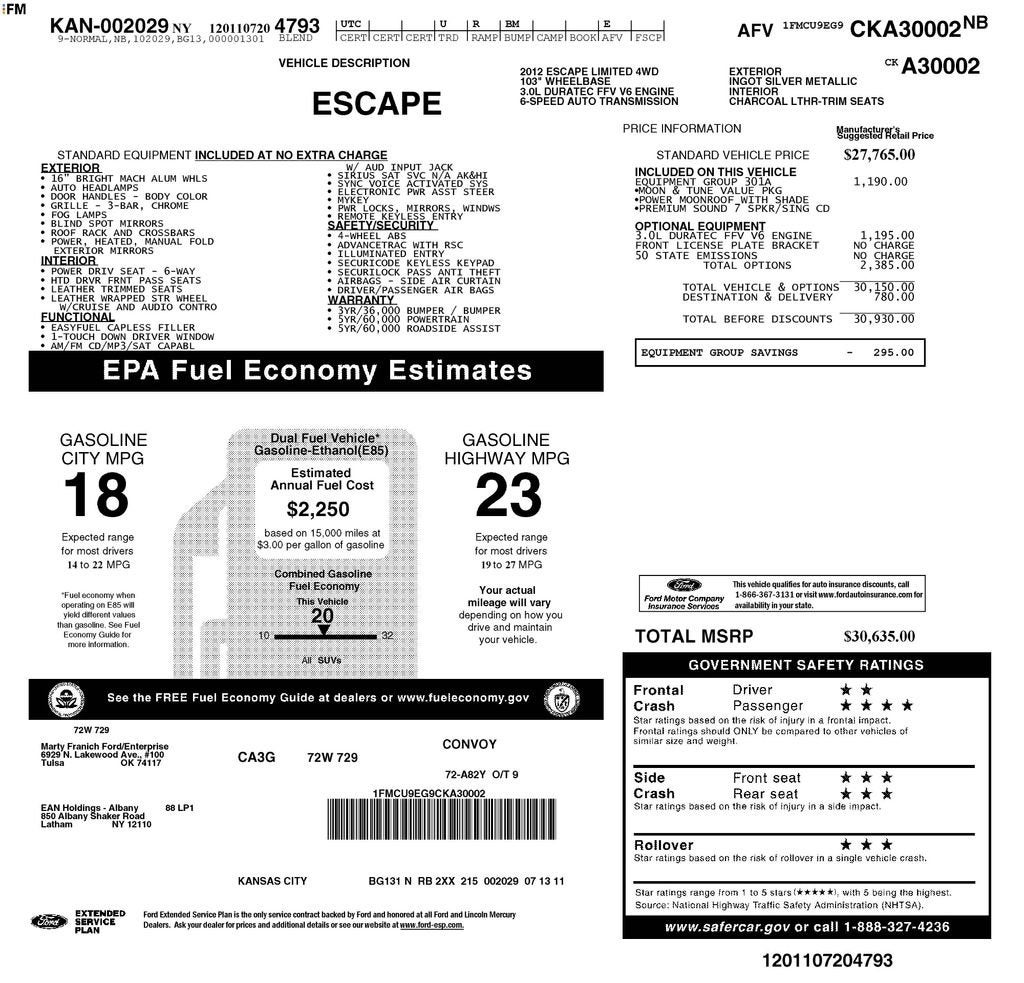 2012 Ford Escape Limited