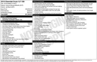 2015 Chevrolet Cruze LT