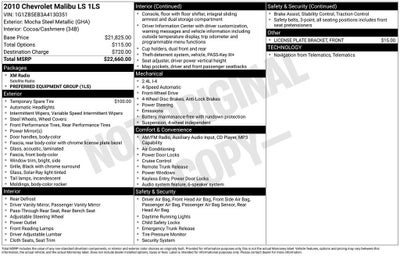 2010 Chevrolet Malibu LS w/1LS