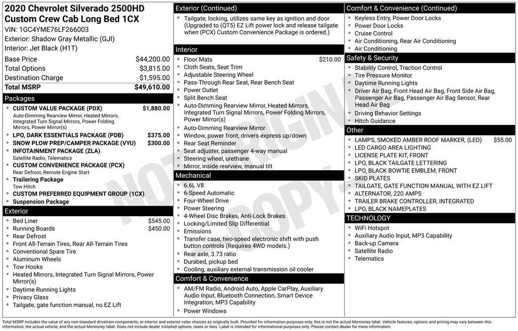 2020 Chevrolet Silverado 2500 HD Custom