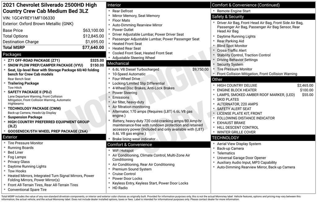 2021 Chevrolet Silverado 2500 HD High Country
