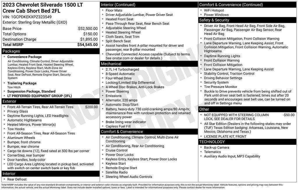2023 Chevrolet Silverado 1500 LT (2FL)