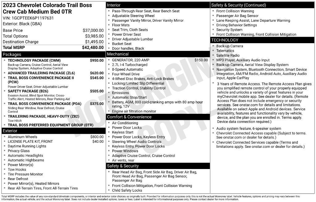 2023 Chevrolet Colorado 4WD Trail Boss