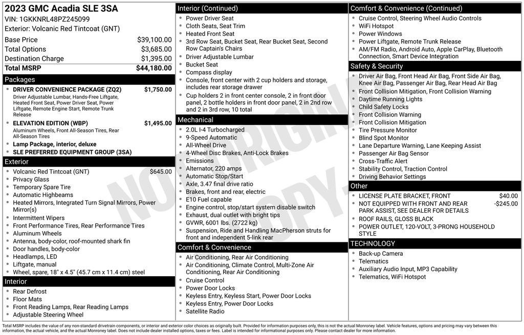 2023 GMC Acadia SLE