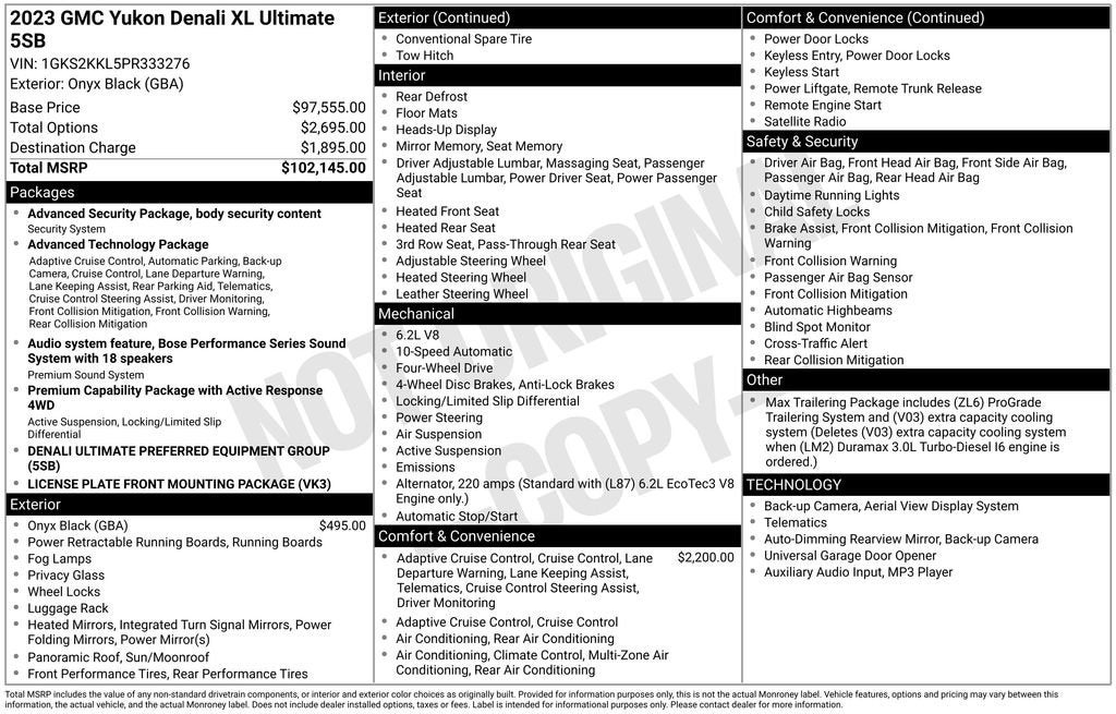 2023 GMC Yukon XL Denali Ultimate