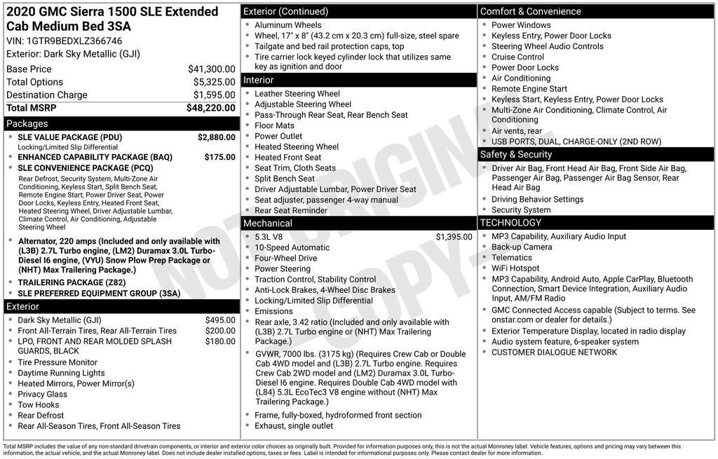 2020 GMC Sierra 1500 SLE