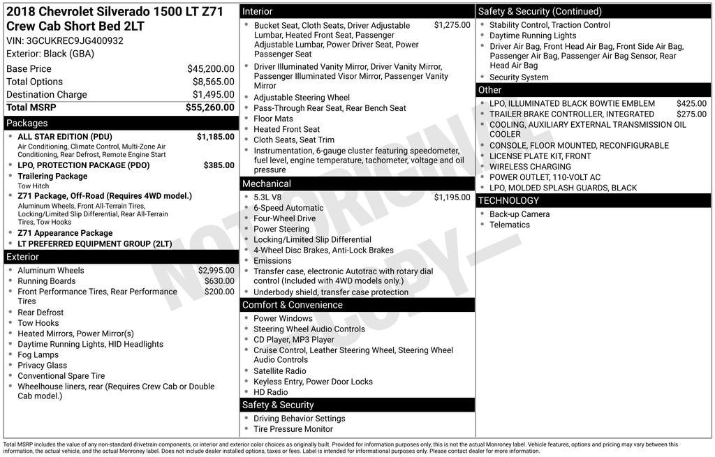 2018 Chevrolet Silverado 1500 LT