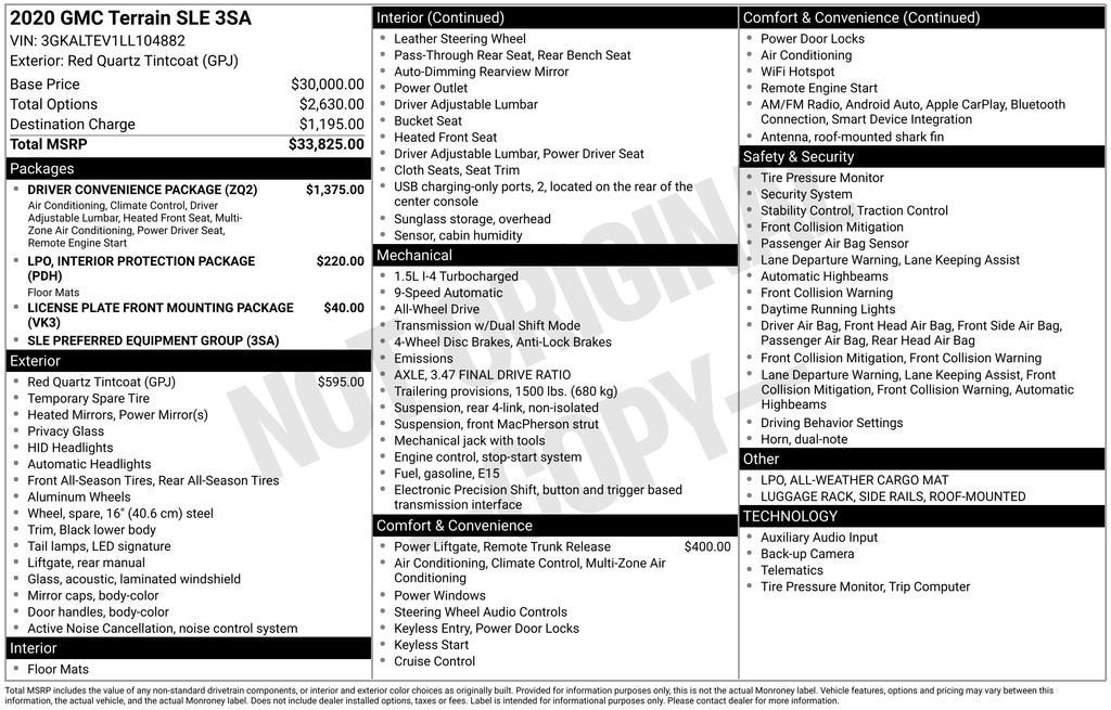 2020 GMC Terrain SLE