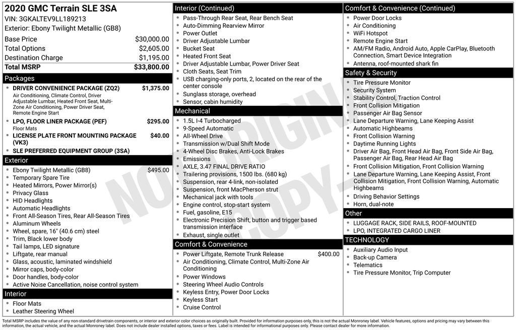 2020 GMC Terrain SLE