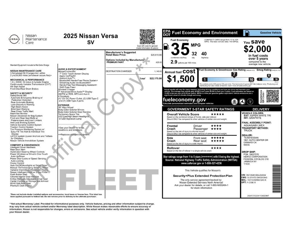 2025 Nissan Versa SV