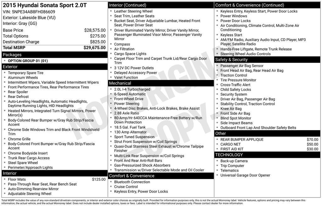 2015 Hyundai Sonata 2.0T Sport