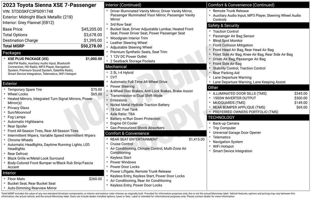 2023 Toyota Sienna XSE