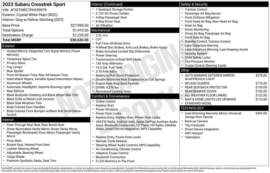 2023 Subaru Crosstrek Sport