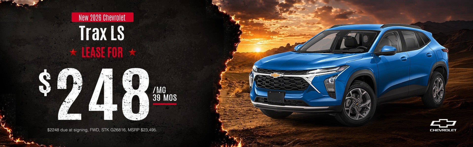New 2026 Chevrolet Trax LS Lease for $248/mo 39 mos